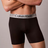 Calvin Klein LV00NB4124 BOXER BRIEF 3 PACK Mens Low Rise Trunks Multicoloured side view model wearing boxer briefs