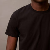 Calvin Klein MICRO STRETCH 3 Pack Mens T-Shirts Black front view showing crew neckline and soft fabric details.