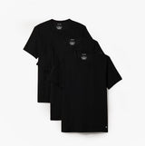 Calvin Klein MICRO STRETCH 3 Pack Mens T-Shirts Black front view showing all three T-shirts stacked.