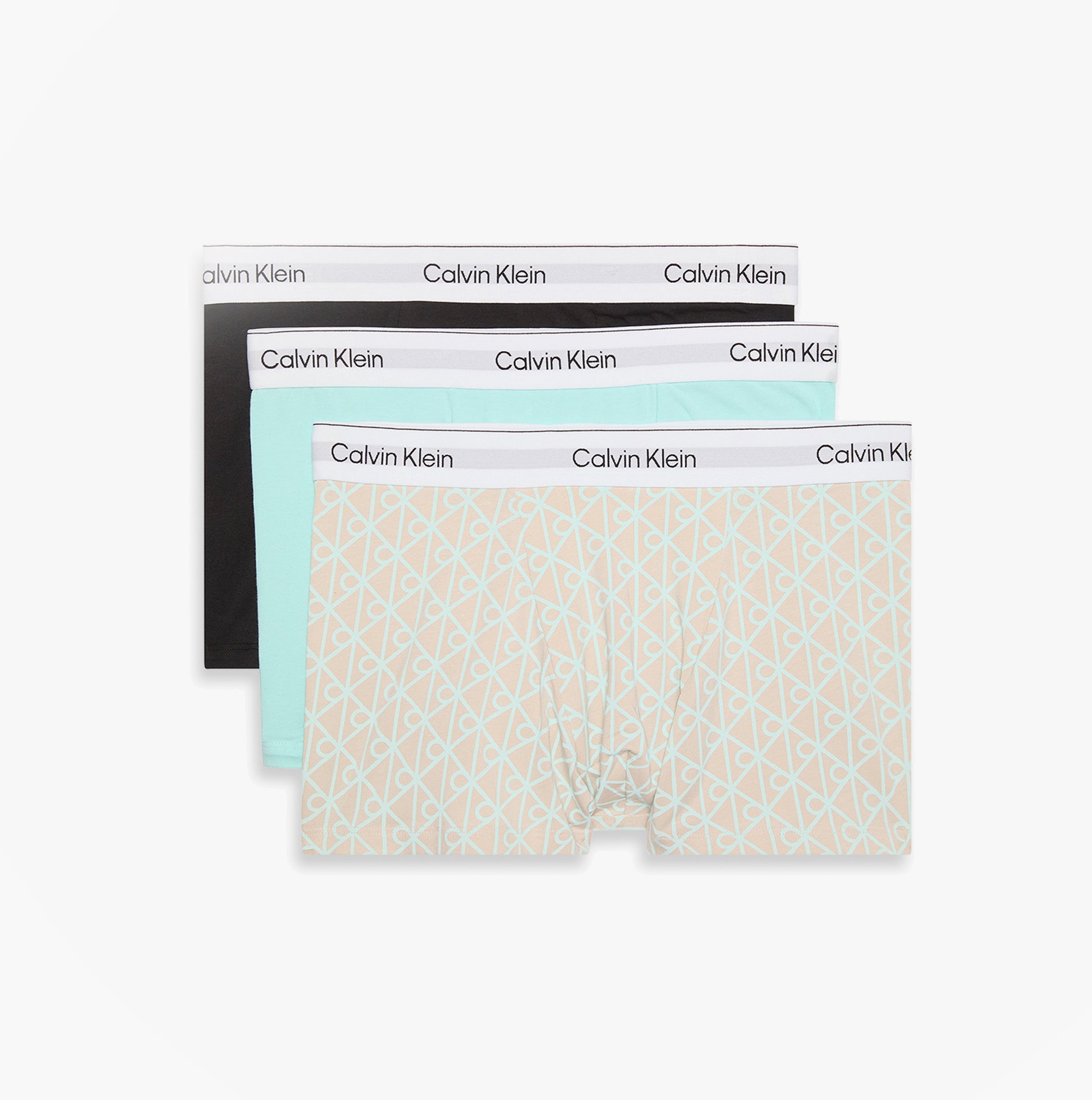 Calvin Klein COTTON BLEND Mens 3 Pack Trunks Multicoloured