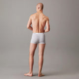 Calvin Klein TRUNK 3 Pack Mens Multicoloured rear view of model wearing grey trunk underwear.