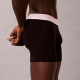 Calvin Klein BOXER BRIEF 3 Pack Mens Cotton Stretch Black side view showcasing the black boxer briefs with a white waistband.