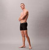 Calvin Klein BOXER BRIEF 3 Pack Mens Microfibre Stretch Black side view of model wearing boxer briefs
