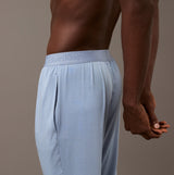 Calvin Klein ULTRA SOFT MODAL Mens Lounge Joggers Faded Denim side view showing elastic waistband and side seam pockets.