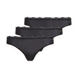 Calvin Klein MICRO STRETCH Womens Lace Thongs Black