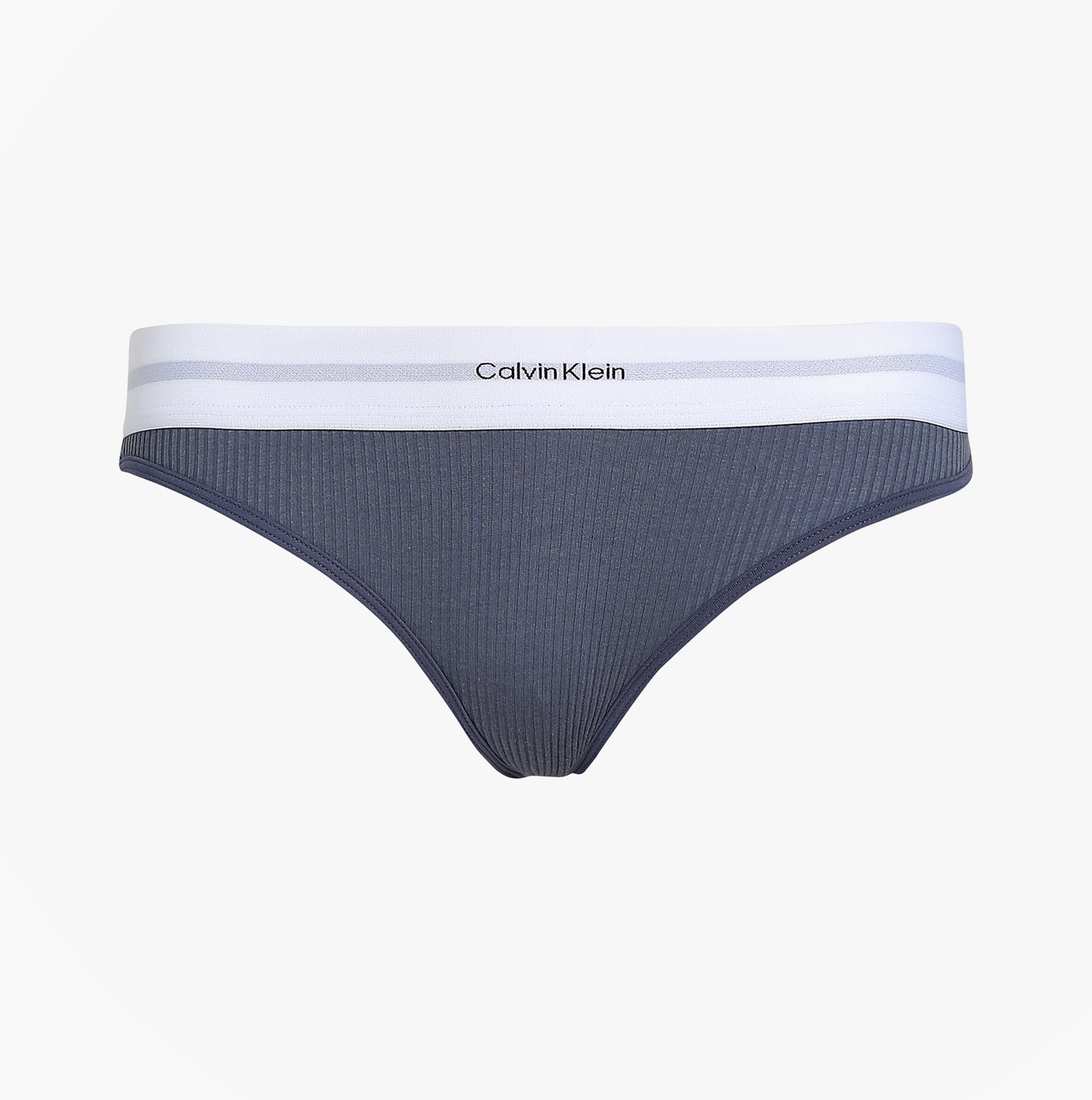Calvin Klein BIKINI Brief Womens Cotton Modal Stretch Rib Grisaille front view grey underwear