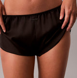 Calvin Klein TAPSHORT Womens Shorts Black front view showcasing comfortable fit and sleek design.