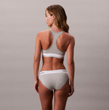 Calvin Klein Icon Cotton Modal Womens Bikini Brief Grey back view showing the grey cotton modal fabric and sporty design.