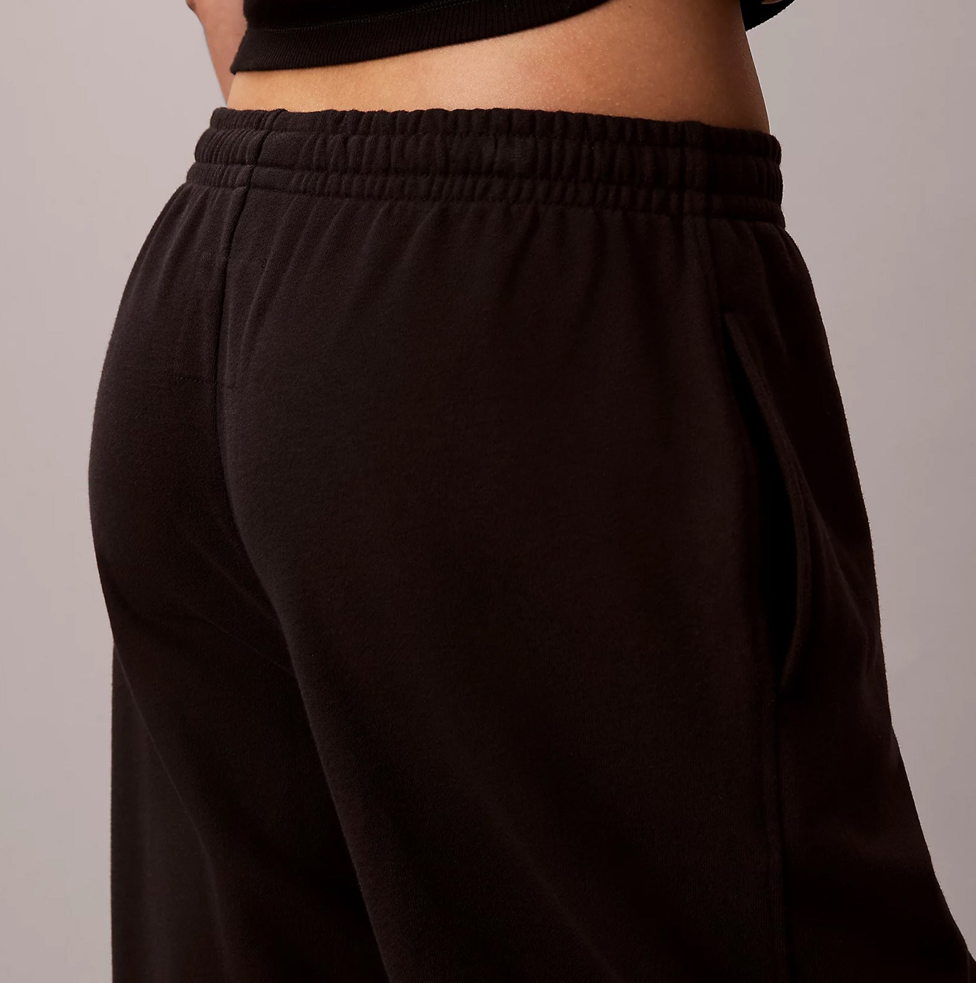 Calvin Klein JOGGER Womens Black side view showing waistband and pocket details