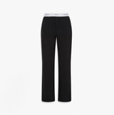 Calvin Klein LOGO JERSEY PANT Womens Black back view showcasing the stretchy waistband and sleek design.