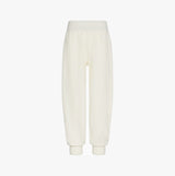 Calvin Klein PLUSH JOGGER. Womens Ivory front view showcasing soft fabric and relaxed fit.
