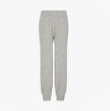 Calvin Klein PLUSH JOGGER. Womens Grey Heather front view of joggers in soft material.