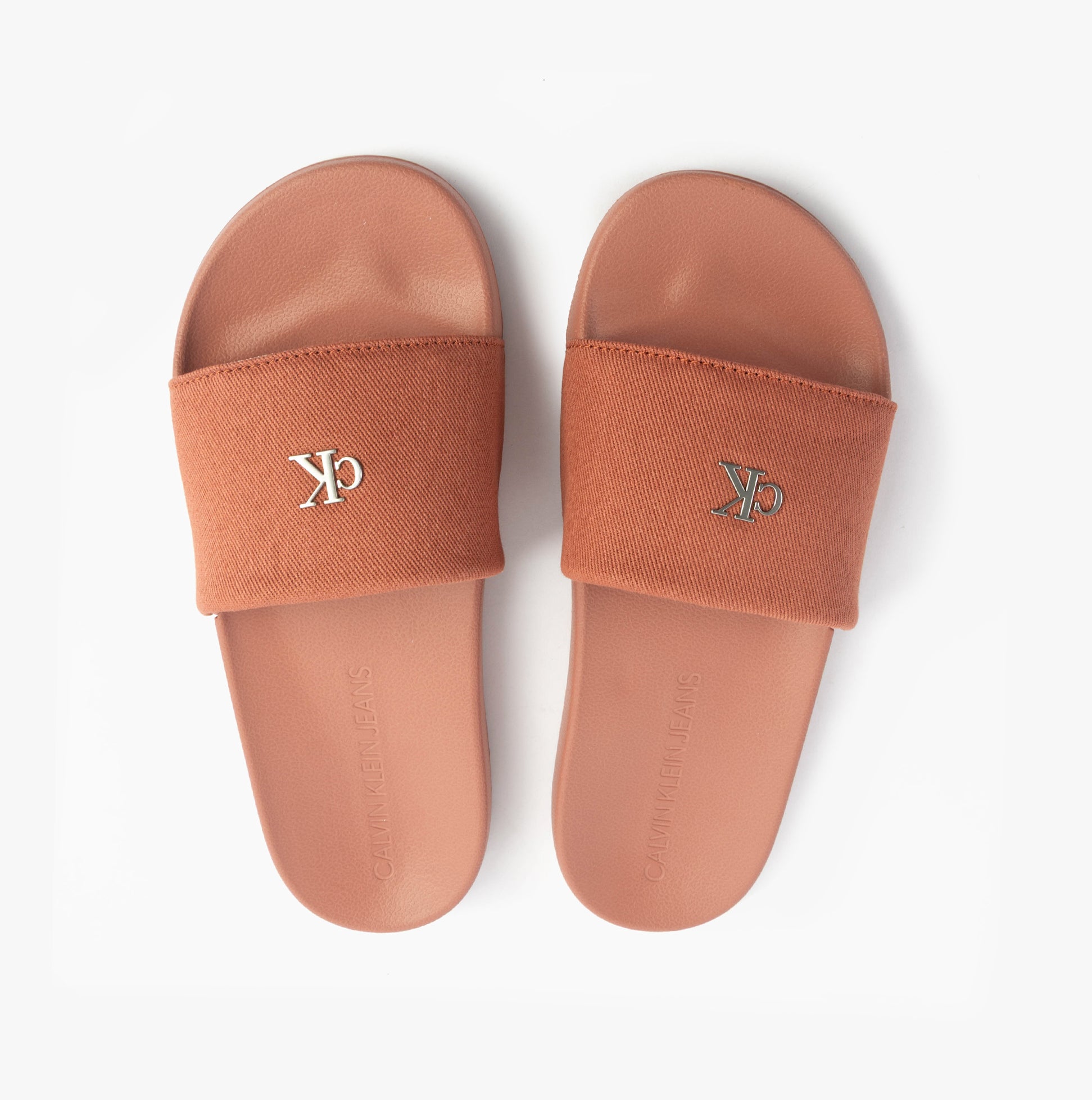 Calvin Klein LOGO MONOGRAM Womens Slides Aragon