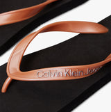 Calvin Klein BEACH SANDAL MONOLOGUE Womens Flip Flops Black/Dusty Coral