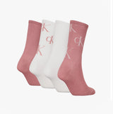 Calvin Klein 4 Pack Giftboxed Trainer Womens Crew Socks Pink Combo