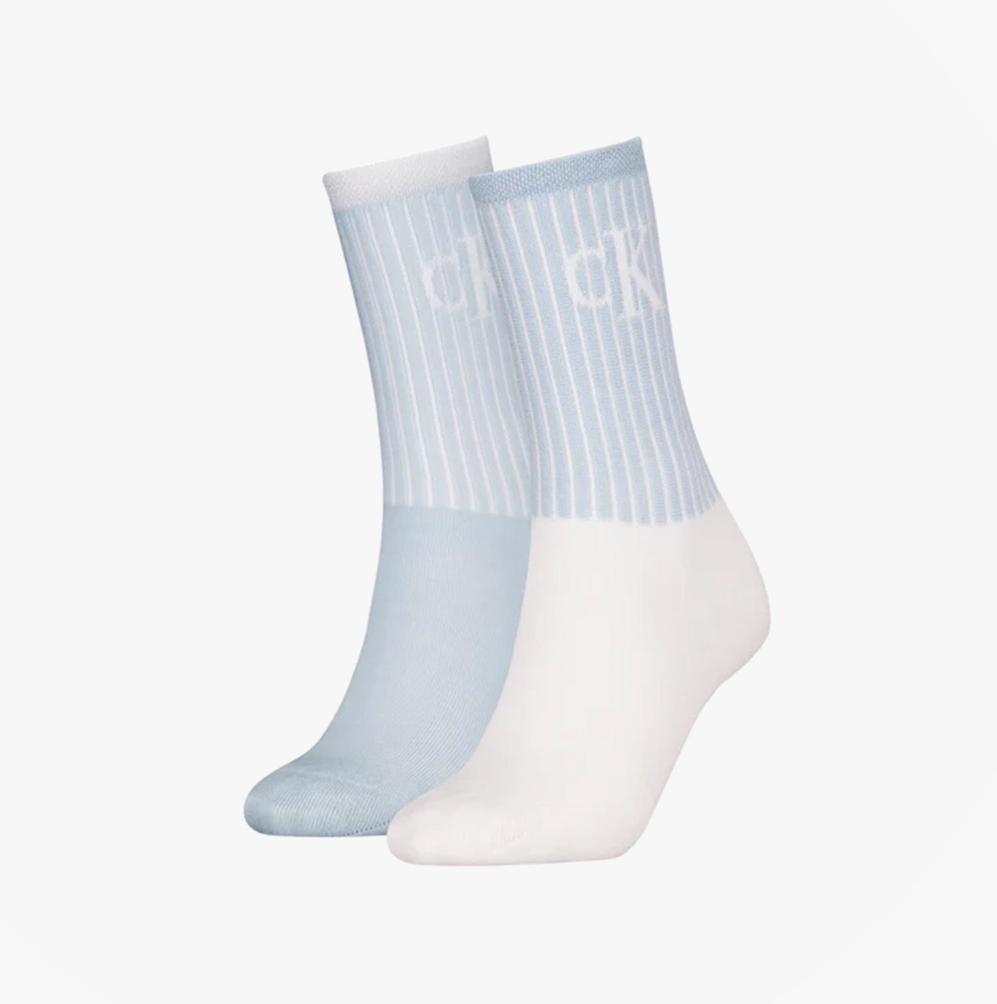 Calvin Klein 2 Pack Trainer Womens Crew Socks Blue