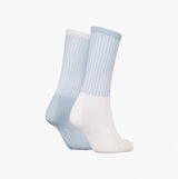 Calvin Klein 2 Pack Trainer Womens Crew Socks Blue