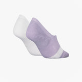 Calvin Klein 2 Pack Womens Invisible Socks Lilac/White side view showing lilac and white socks.