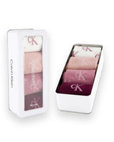 Calvin Klein 4 Pack Giftbox Lurex AOP Womens Crew Socks Multicolour