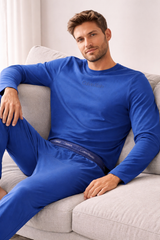 Calvin Klein T-Shirt JOGGER SET Mens Pyjama Set Dark Denim