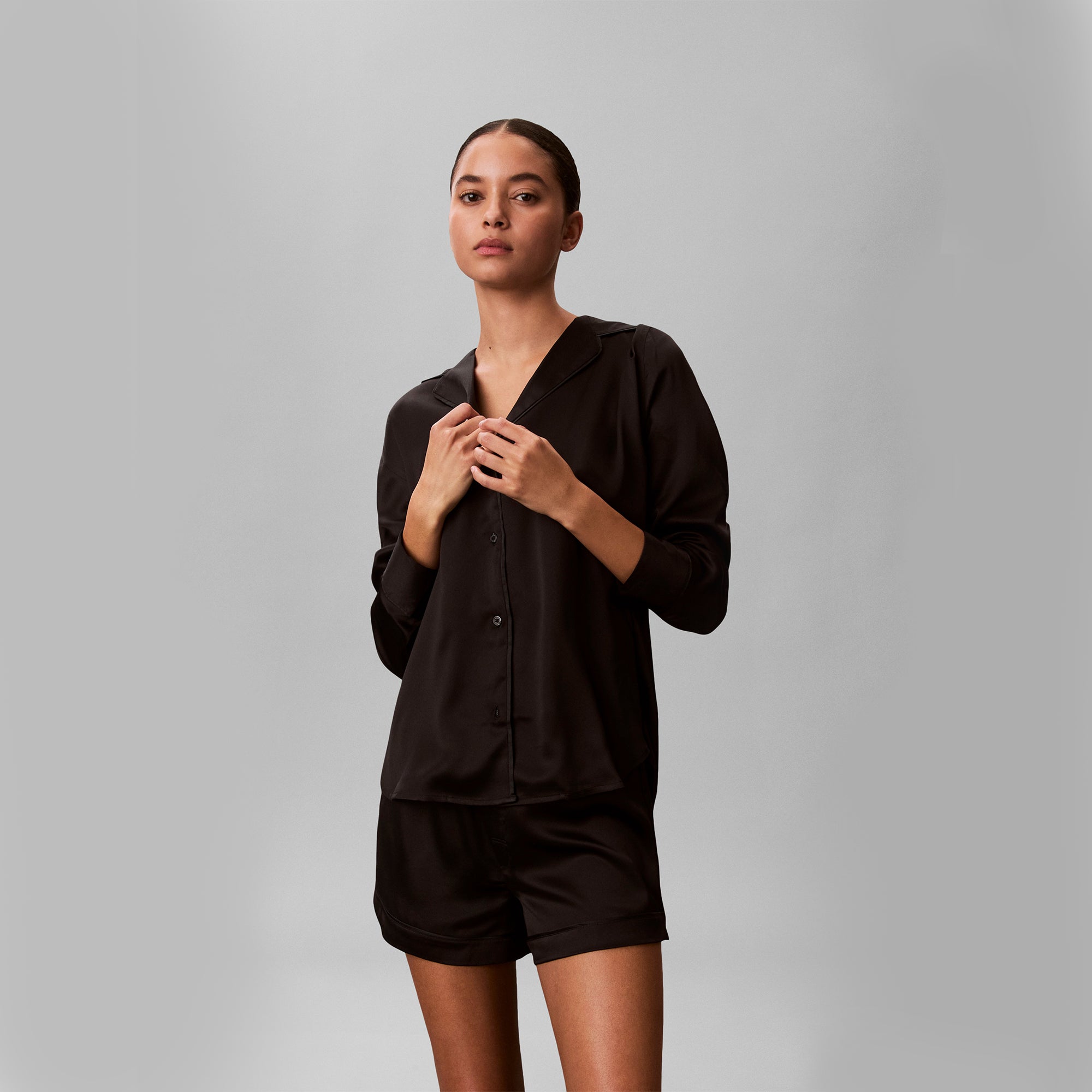 Calvin Klein SATIN SHORT Womens Shorts Black