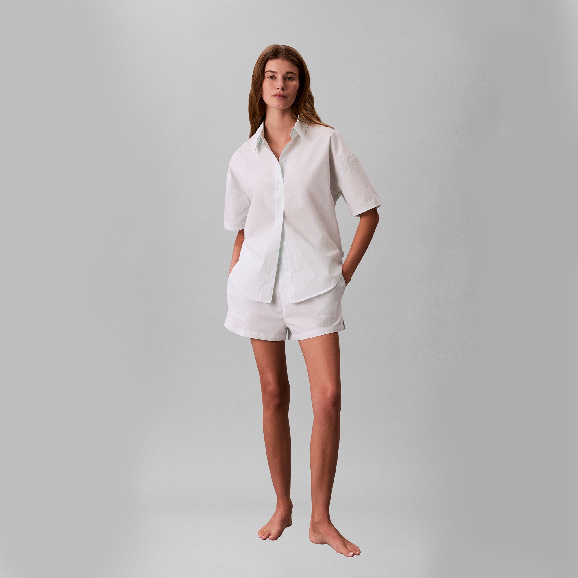 Calvin Klein S/S SHIRT SHORT SET Womens Pyjama Set Mint