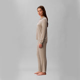 Calvin Klein LS SHIRT Set Womens Pyjama Set Grey Heather