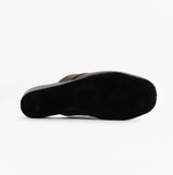 Chaleur FLORENCE Womens Mules Slippers Gold bottom view showing suede sole for comfort and durability