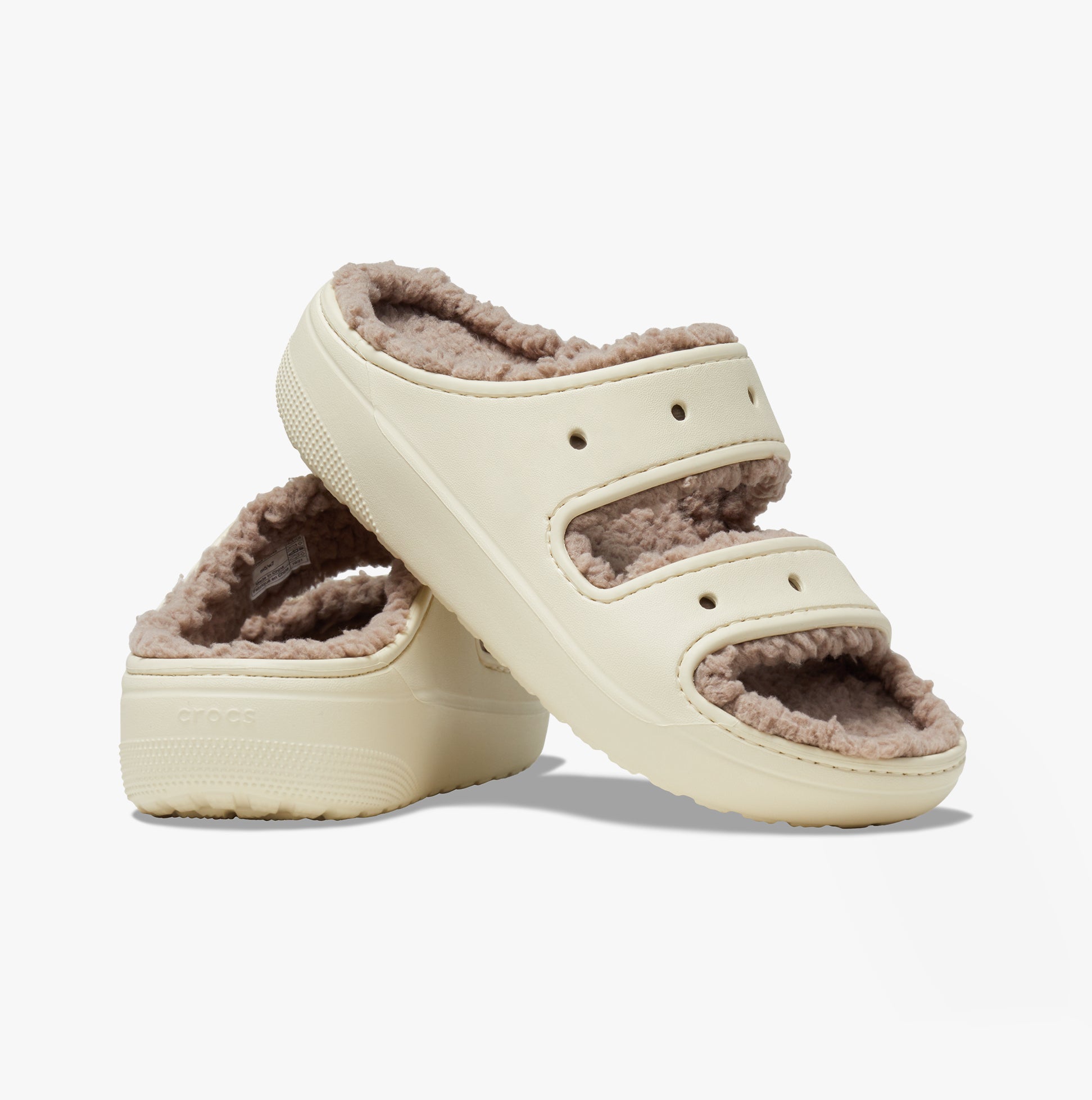 Crocs R Side By Side Crocs 207446-2YC CLASSIC COZZZY Unisex Sliders Bone/Mushroom | House Of ...