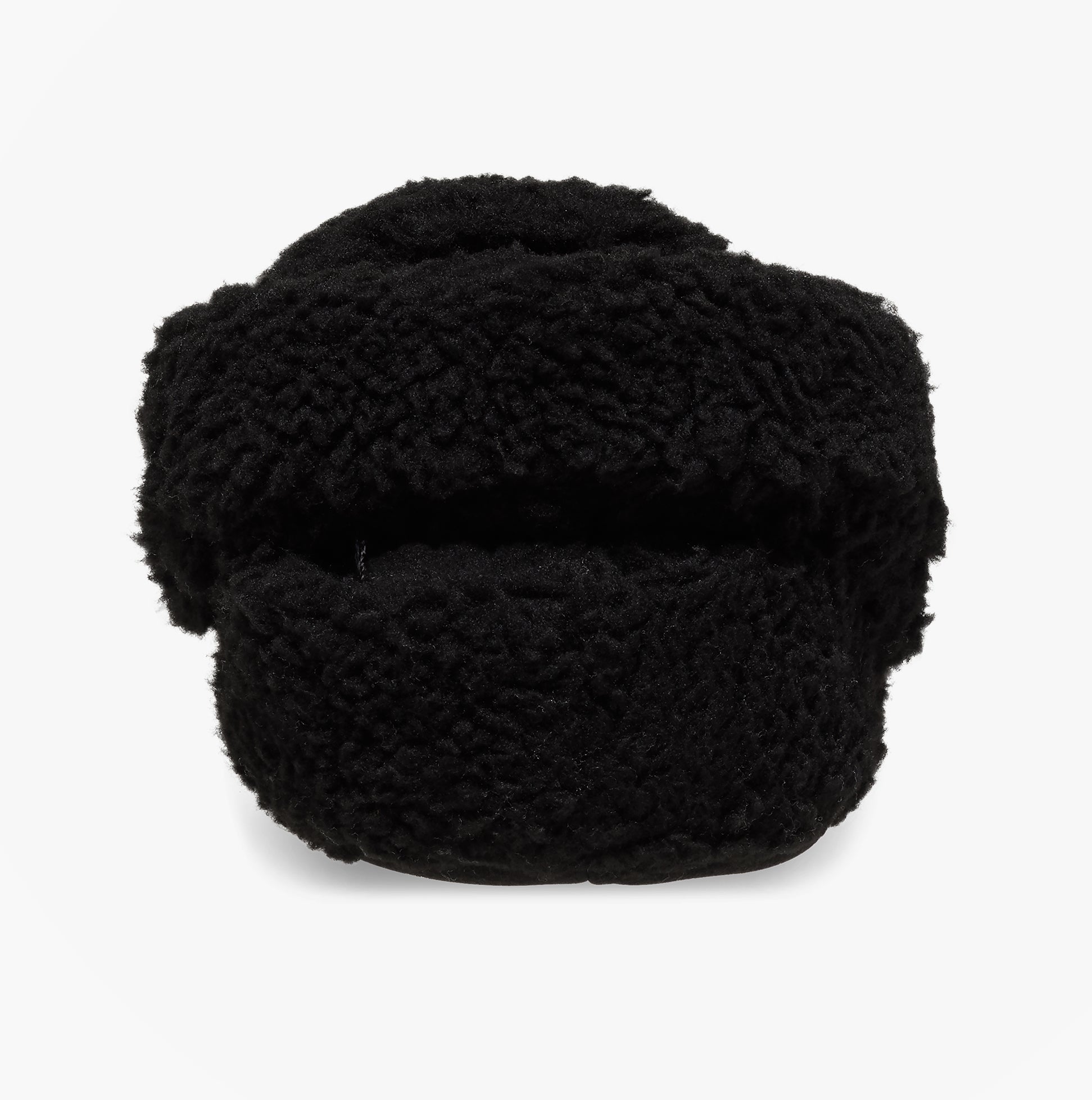 Crocs CLASSIC COZZZY Unisex Slippers Black back view with faux fur lining, lightweight, and comfortable design.