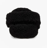 Crocs CLASSIC COZZZY Unisex Slippers Black back view with faux fur lining, lightweight, and comfortable design.
