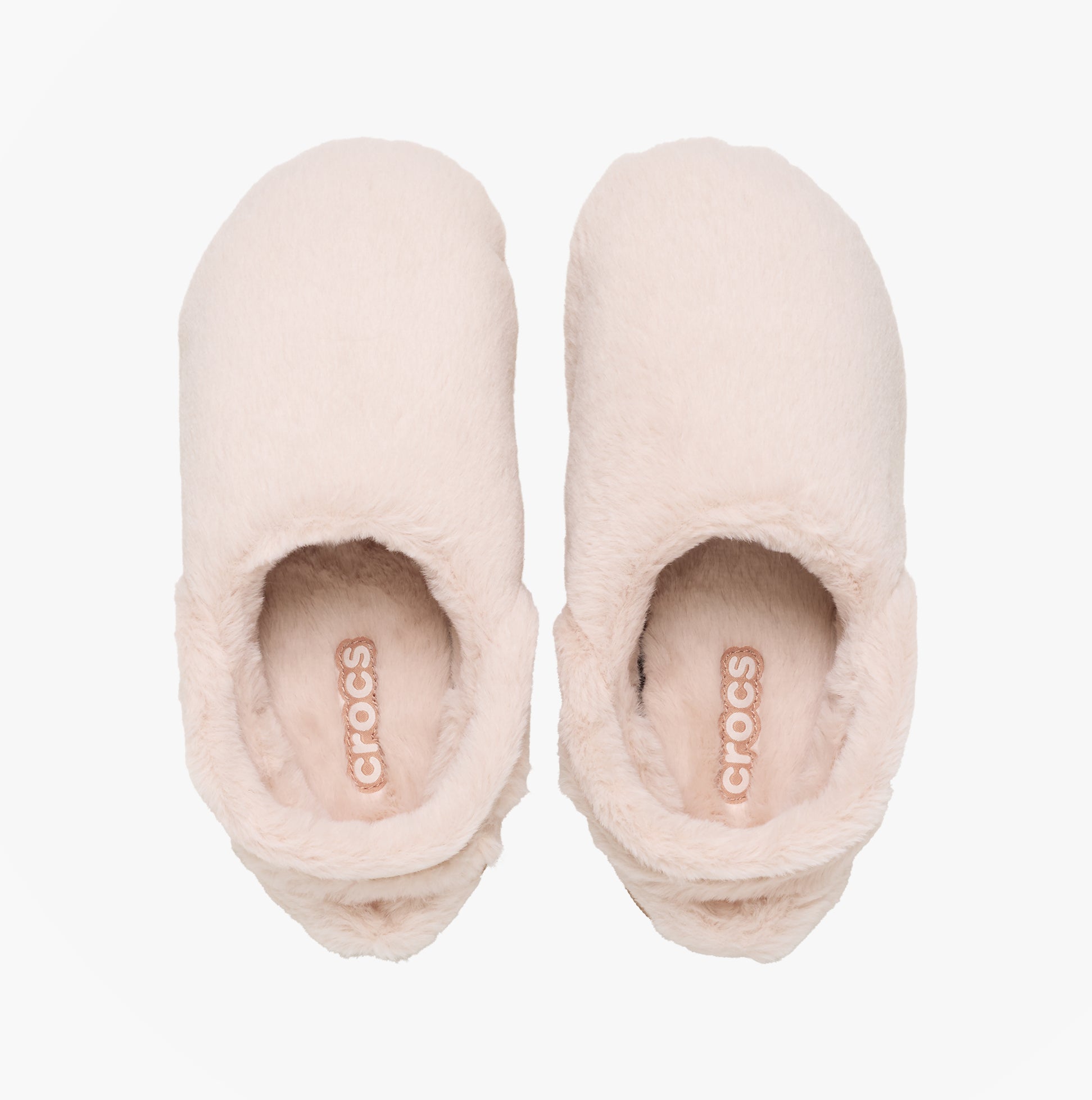 Crocs CLASSIC UNFURGETTABLE Womens Clogs Quartz top view featuring faux fur design and padded footbed.