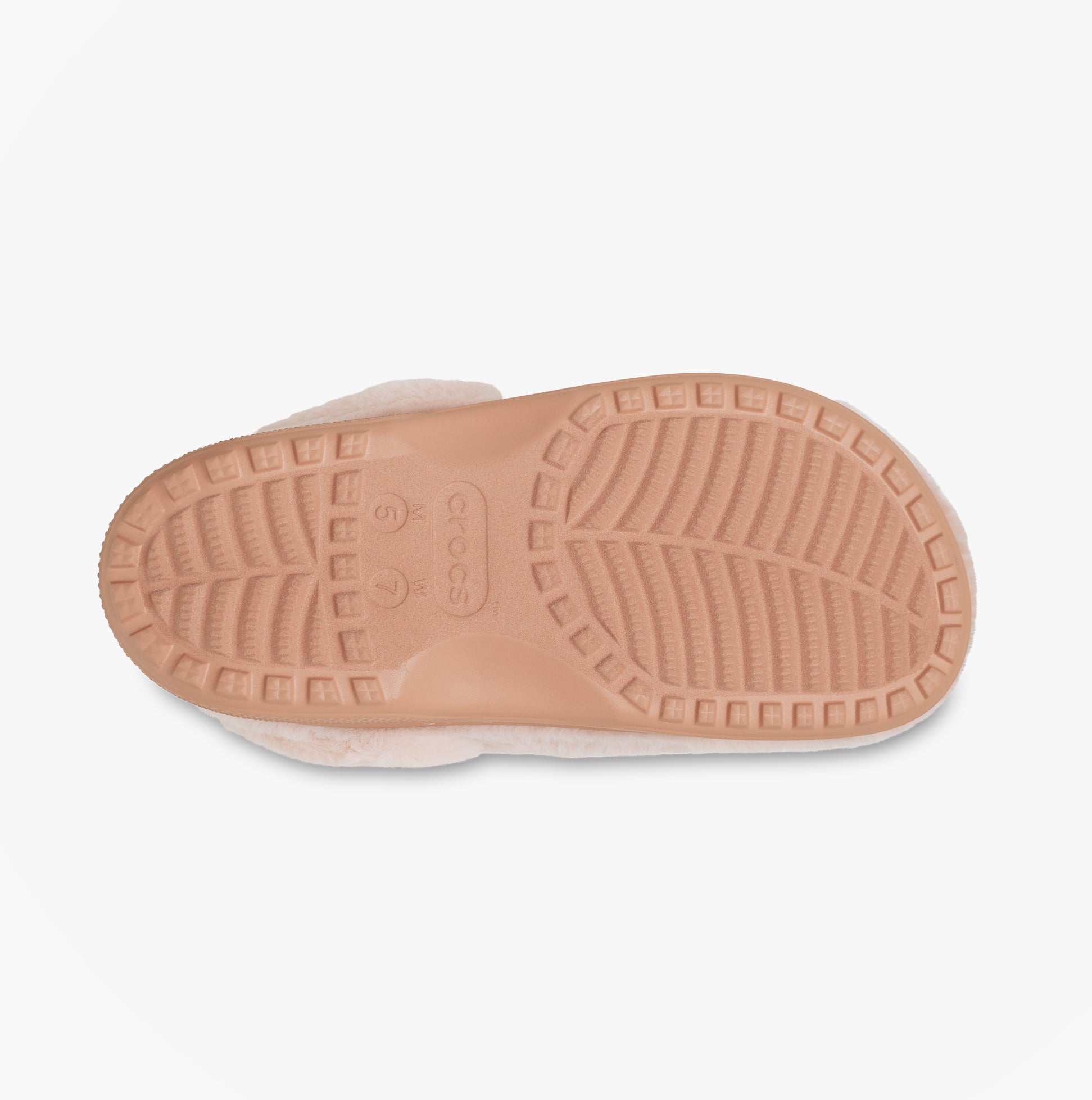 Crocs CLASSIC UNFURGETTABLE Womens Clogs Quartz bottom view of shoe sole with detailed tread pattern.