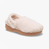 Crocs CLASSIC UNFURGETTABLE Womens Clogs Quartz side view showing faux fur upper and padded footbed.