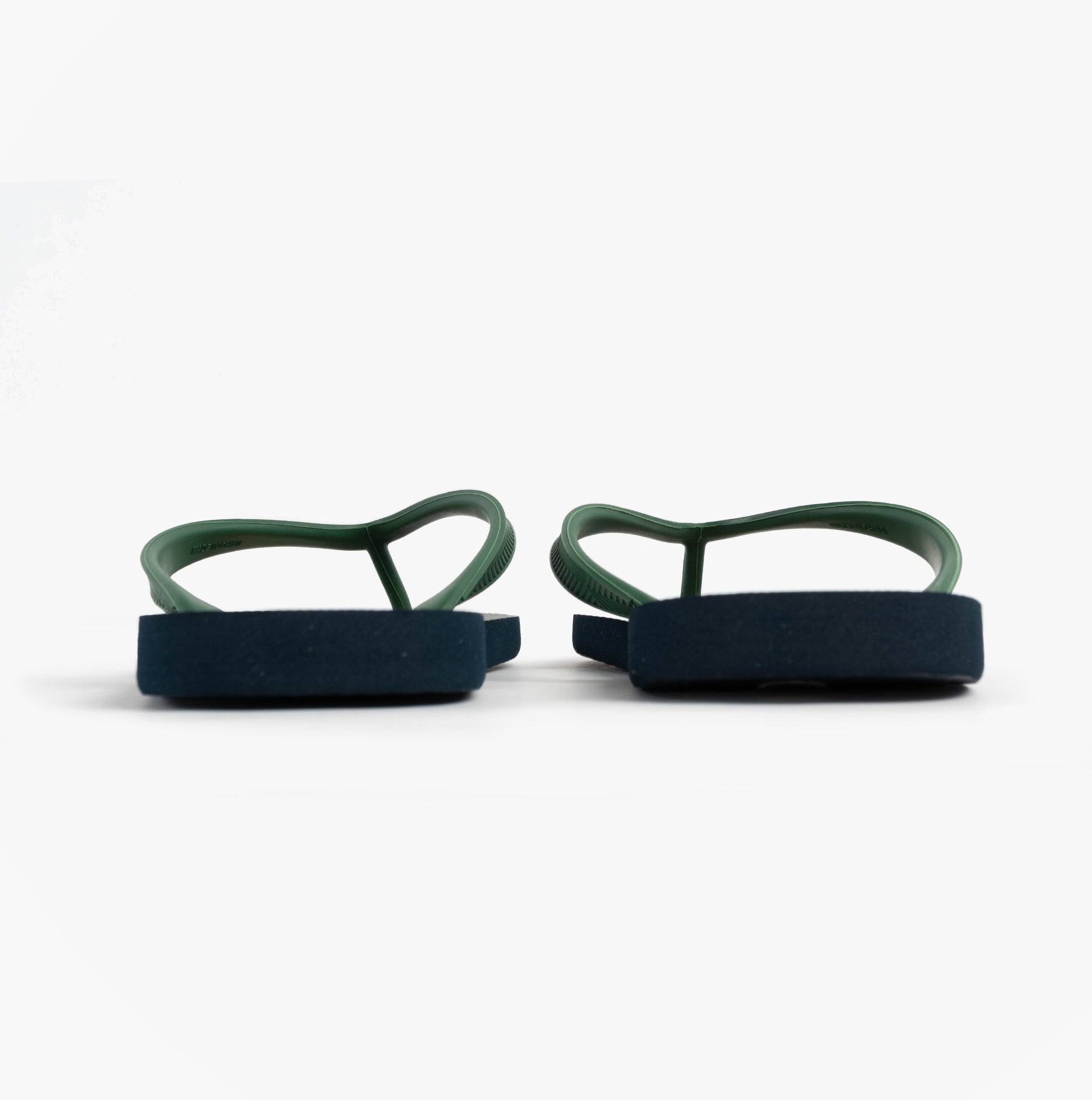 Jack & Jones LOGO PALM PRINT Mens Flip-Flops Navy Blazer rear view showing strap design and flat sole.