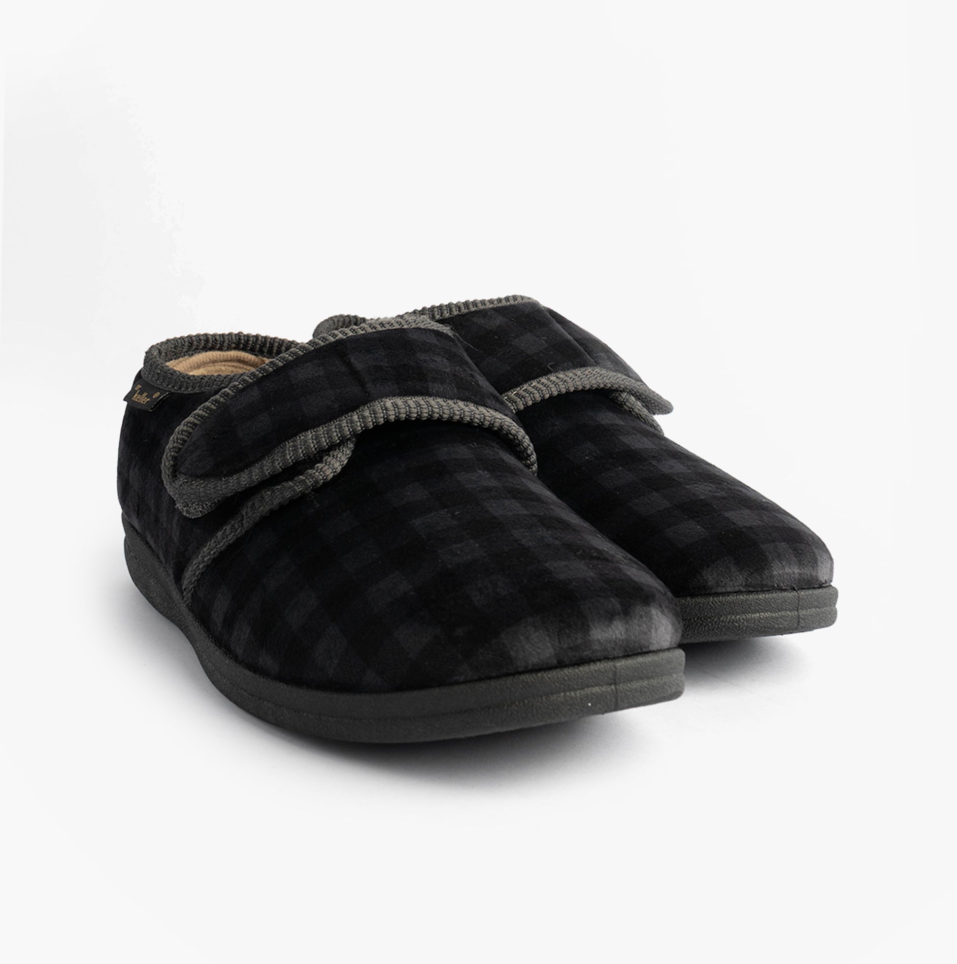 Dr Keller DARREN VELC Mens Touch Fasten Slippers Grey