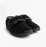 Dr Keller DARREN VELC Mens Touch Fasten Slippers Grey
