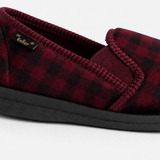 Dr Keller DARREN GUSSET Mens Full Slippers Burgundy