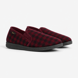Dr Keller DARREN GUSSET Mens Full Slippers Burgundy