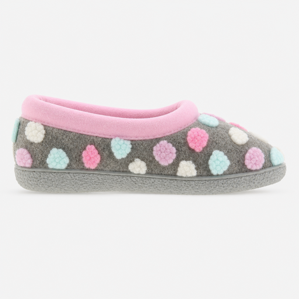 Dr Keller SNOWFLAKE Womens Full Slippers Grey
