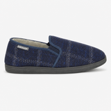Dunlop OWEN Mens Full Slippers Navy Check