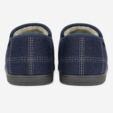 Dunlop OWEN Mens Full Slippers Navy Check