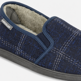 Dunlop OWEN Mens Full Slippers Navy Check