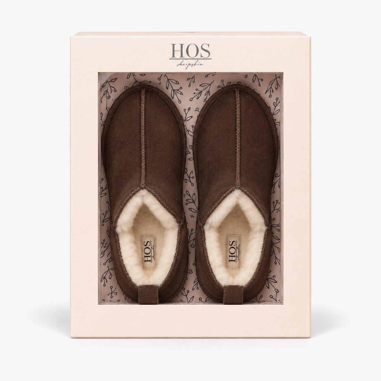 HOS Sheepskin TIA Womens Slipper Boots Espresso
