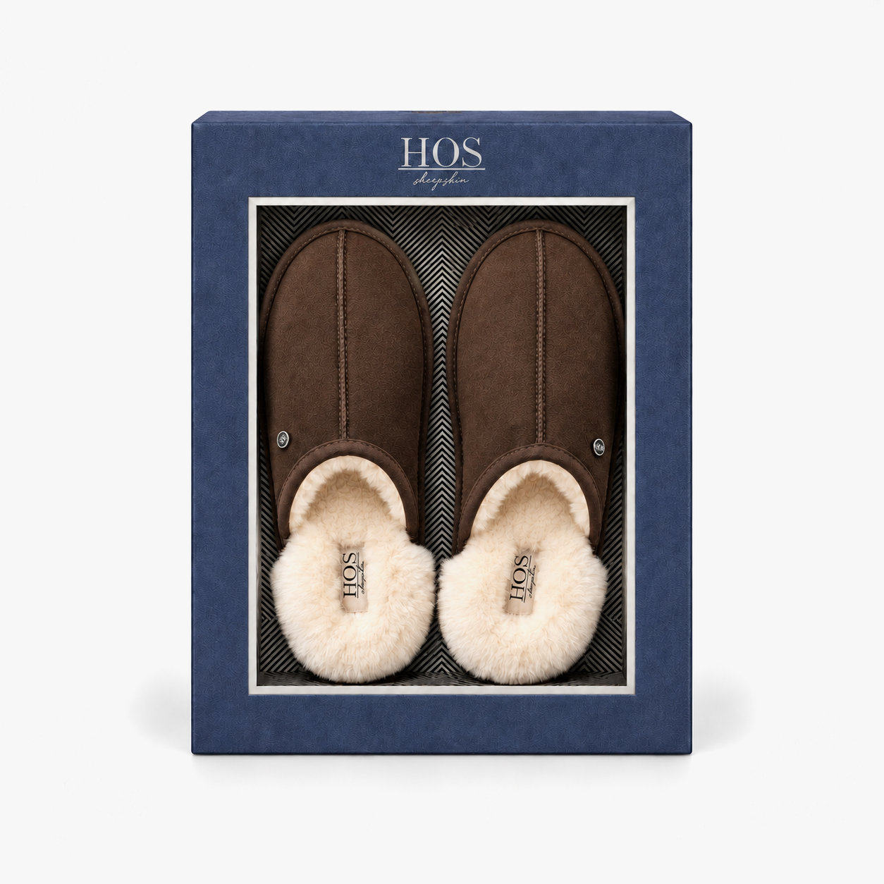 HOS Sheepskin EDWIN Mens Mules Espresso