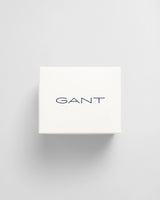 GANT CHECK SOCKS 2-Pack GIFT BOX Mens Evening Blue top view of white gift box featuring GANT logo.