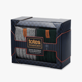 Totes Toasties CHUNKY THERMAL WOOL BLEND SLIPPER SOCKS (TWIN PACK) Mens Slipper Socks Grey / Green
