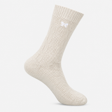 Totes Toasties SUPERSOFT ANKLE SOCKS WITH EMBROIDERY Womens Crew Socks Burgundy / Cream / Grey