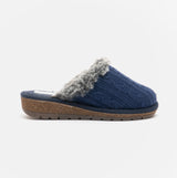 HOS Comfort MEGAN Womens Wool Mule Slippers Blue