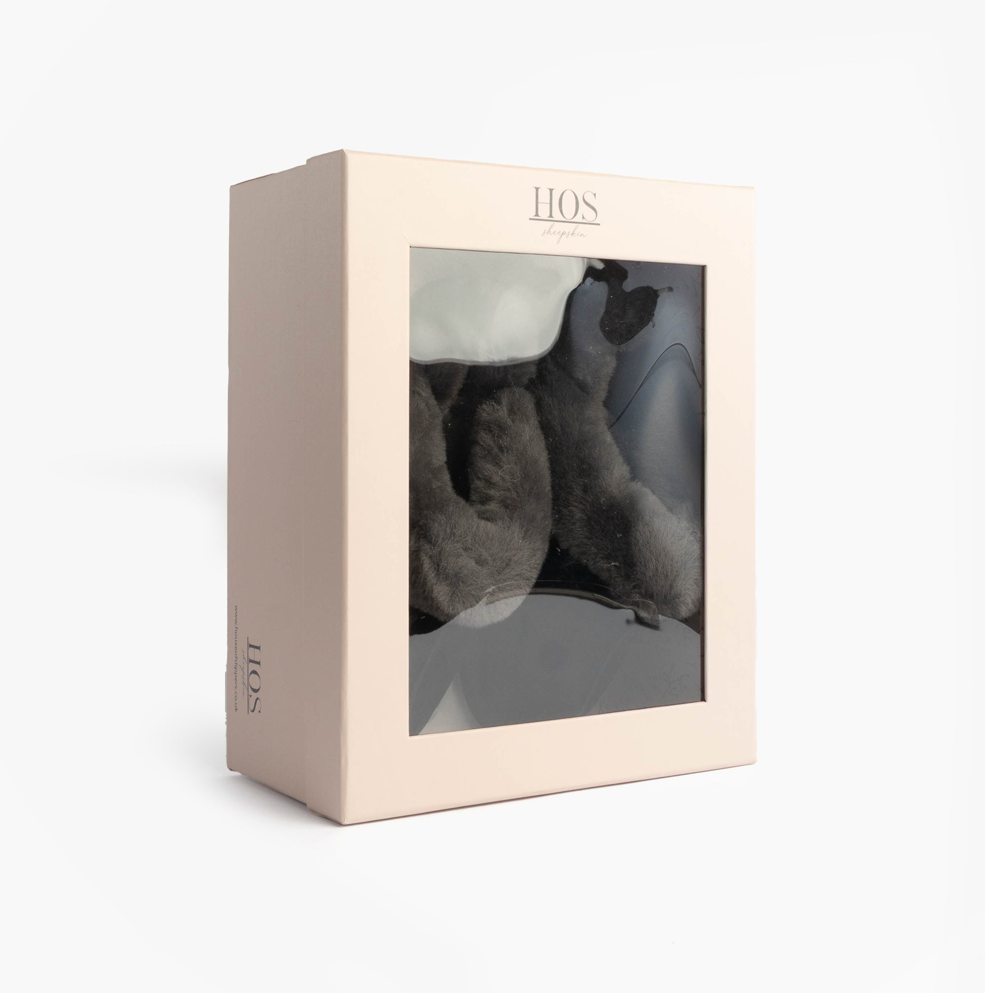 HOS Sheepskin AYLA Womens Real Sheepskin Mule Slippers Black